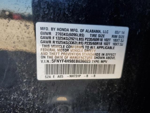 Photo 12 VIN: 5FNYF4H98EB036023 - HONDA PILOT 