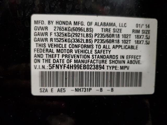 Photo 12 VIN: 5FNYF4H99EB023894 - HONDA PILOT 