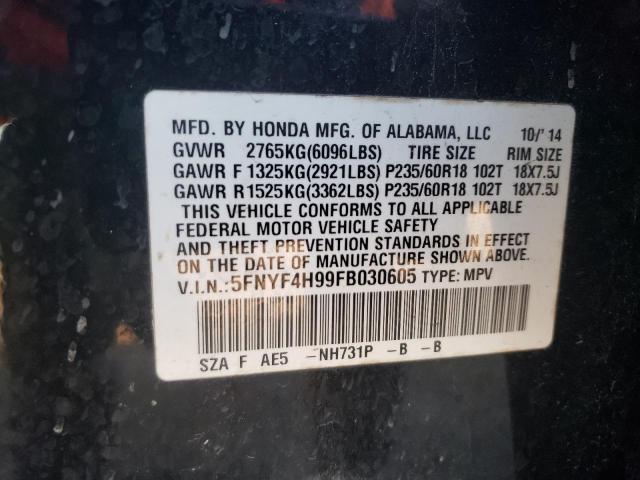 Photo 12 VIN: 5FNYF4H99FB030605 - HONDA PILOT 