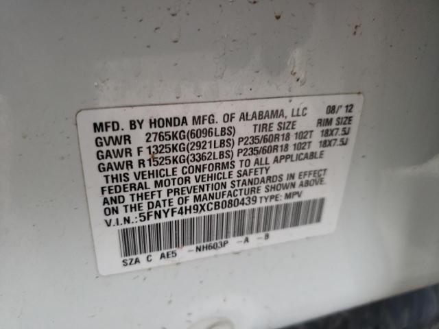 Photo 11 VIN: 5FNYF4H9XCB080439 - HONDA PILOT 