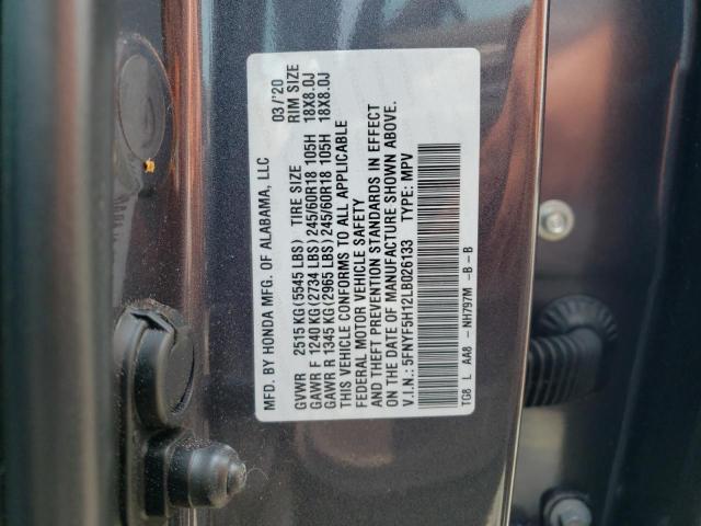 Photo 12 VIN: 5FNYF5H12LB026133 - HONDA PILOT 