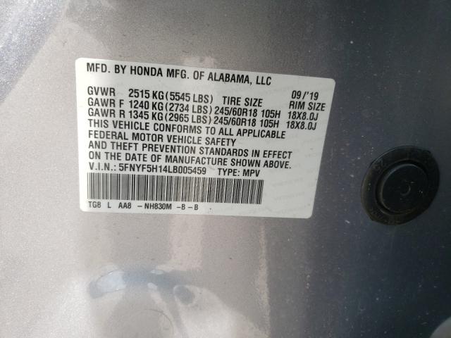 Photo 9 VIN: 5FNYF5H14LB005459 - HONDA PILOT LX 