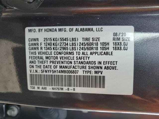 Photo 13 VIN: 5FNYF5H14MB006807 - HONDA PILOT LX 