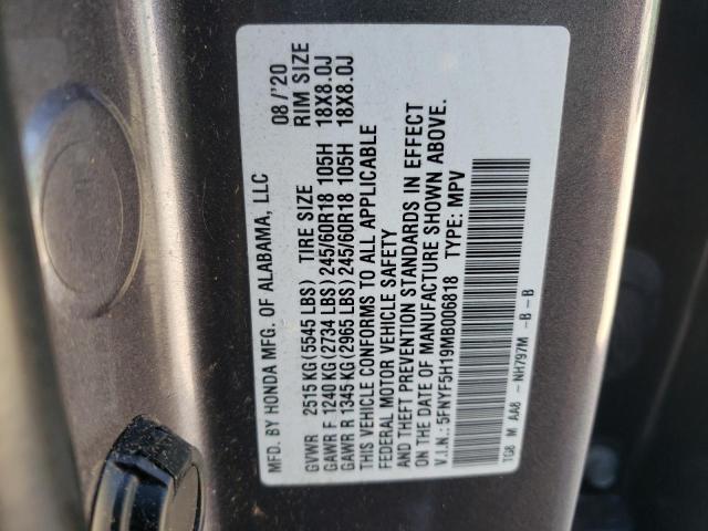 Photo 9 VIN: 5FNYF5H19MB006818 - HONDA PILOT LX 