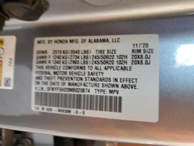 Photo 9 VIN: 5FNYF5H20MB020874 - HONDA PILOT SE 