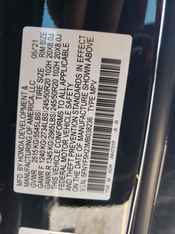 Photo 12 VIN: 5FNYF5H23MB038236 - HONDA PILOT SE 