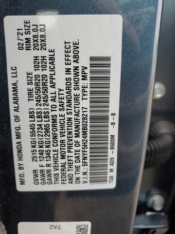 Photo 12 VIN: 5FNYF5H24MB028217 - HONDA PILOT 