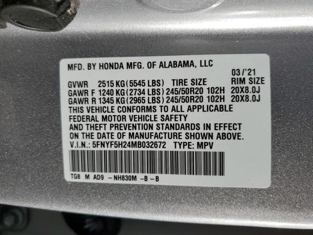 Photo 12 VIN: 5FNYF5H24MB032672 - HONDA PILOT SE 