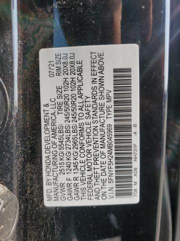 Photo 12 VIN: 5FNYF5H24MB045969 - HONDA PILOT SE 