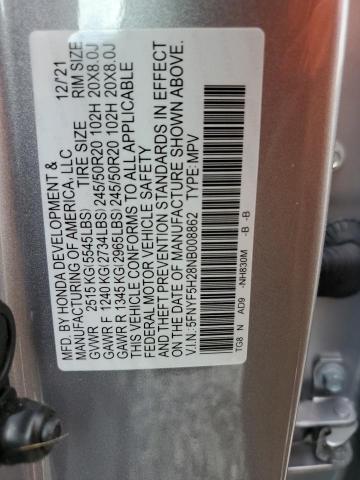 Photo 13 VIN: 5FNYF5H28NB008862 - HONDA PILOT SE 