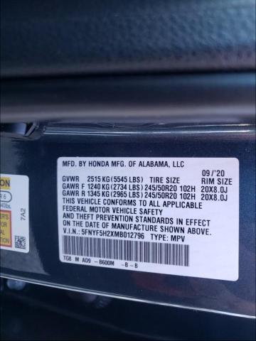 Photo 9 VIN: 5FNYF5H2XMB012796 - HONDA PILOT SE 