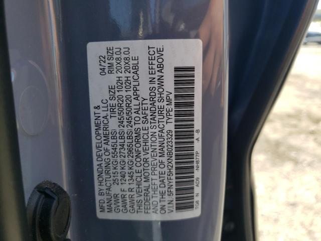 Photo 12 VIN: 5FNYF5H2XNB023329 - HONDA PILOT 