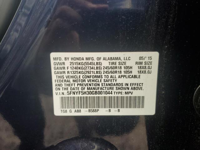 Photo 12 VIN: 5FNYF5H30GB001044 - HONDA PILOT 