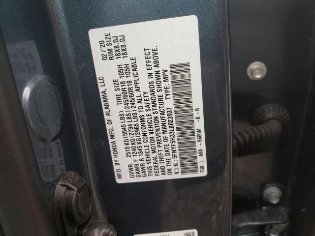 Photo 12 VIN: 5FNYF5H33LB023937 - HONDA PILOT 