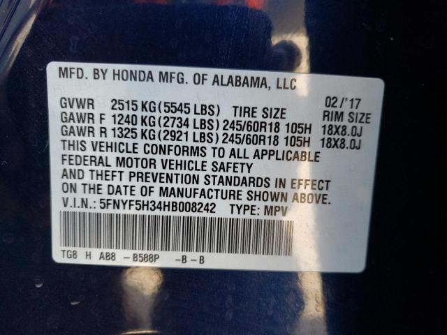 Photo 9 VIN: 5FNYF5H34HB008242 - HONDA PILOT 