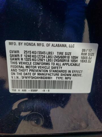 Photo 12 VIN: 5FNYF5H34HB036901 - HONDA PILOT EX 