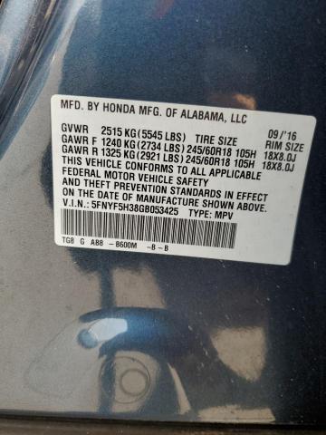 Photo 12 VIN: 5FNYF5H38GB053425 - HONDA PILOT EX 