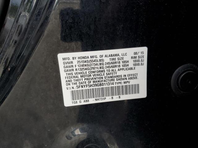 Photo 12 VIN: 5FNYF5H39GB011314 - HONDA PILOT EX 