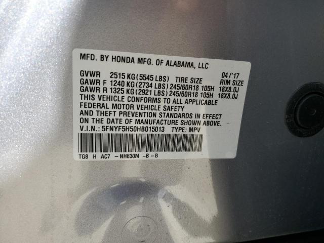 Photo 12 VIN: 5FNYF5H50HB015013 - HONDA PILOT EXL 