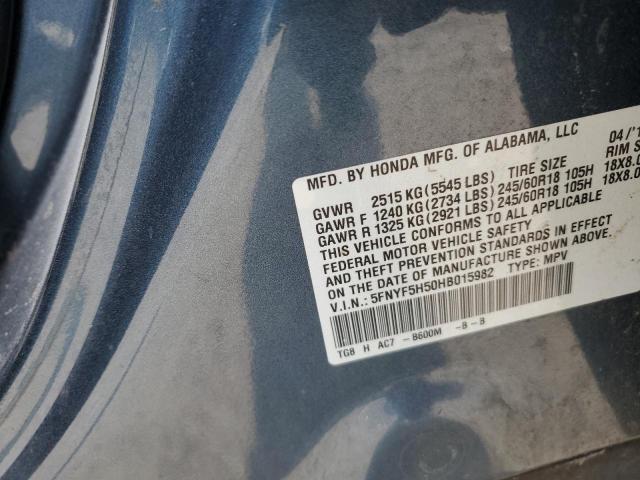 Photo 12 VIN: 5FNYF5H50HB015982 - HONDA PILOT 