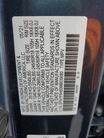 Photo 12 VIN: 5FNYF5H50MB039080 - HONDA PILOT EXL 