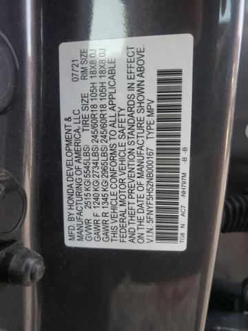 Photo 9 VIN: 5FNYF5H52NB000167 - HONDA PILOT EXL 