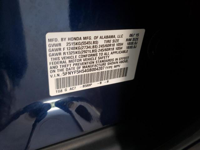 Photo 9 VIN: 5FNYF5H54GB004207 - HONDA PILOT EXL 