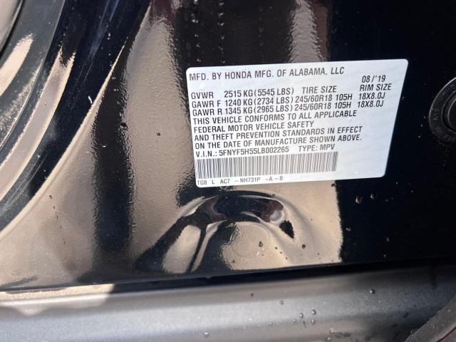 Photo 9 VIN: 5FNYF5H55LB002265 - HONDA PILOT 