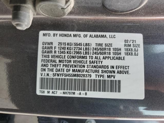 Photo 13 VIN: 5FNYF5H55MB028379 - HONDA PILOT EXL 