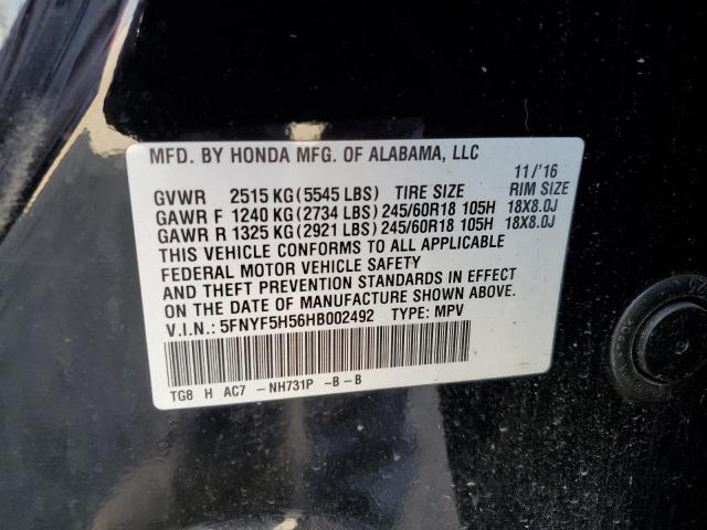 Photo 12 VIN: 5FNYF5H56HB002492 - HONDA PILOT 