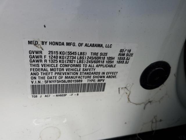 Photo 9 VIN: 5FNYF5H56JB015989 - HONDA PILOT EXL 