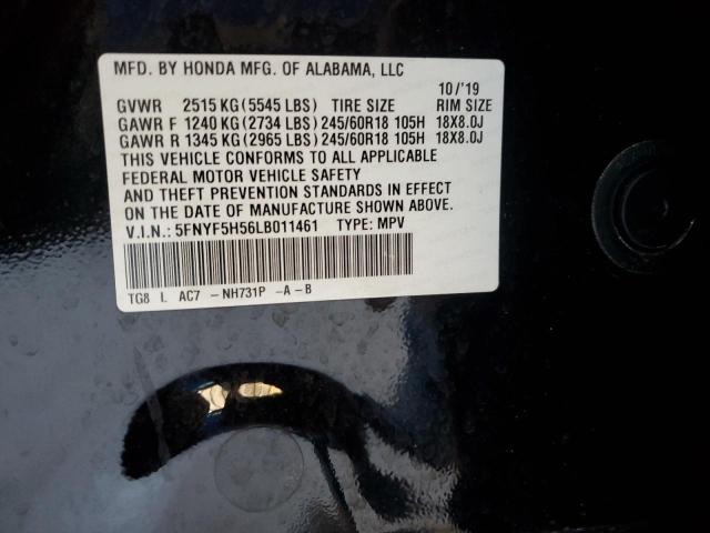 Photo 12 VIN: 5FNYF5H56LB011461 - HONDA PILOT 