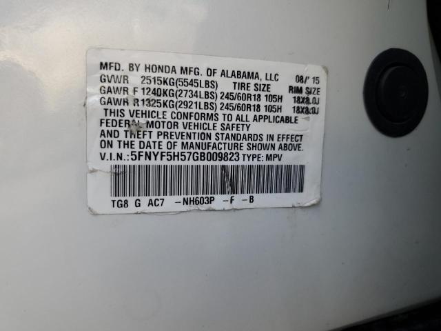 Photo 13 VIN: 5FNYF5H57GB009823 - HONDA PILOT EXL 