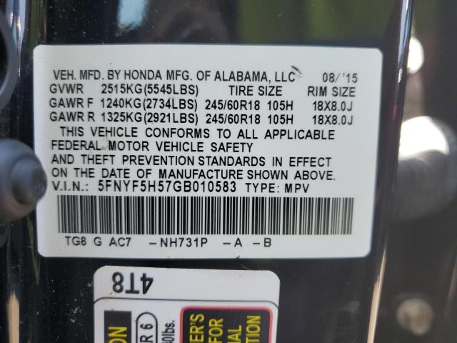 Photo 13 VIN: 5FNYF5H57GB010583 - HONDA PILOT EXL 