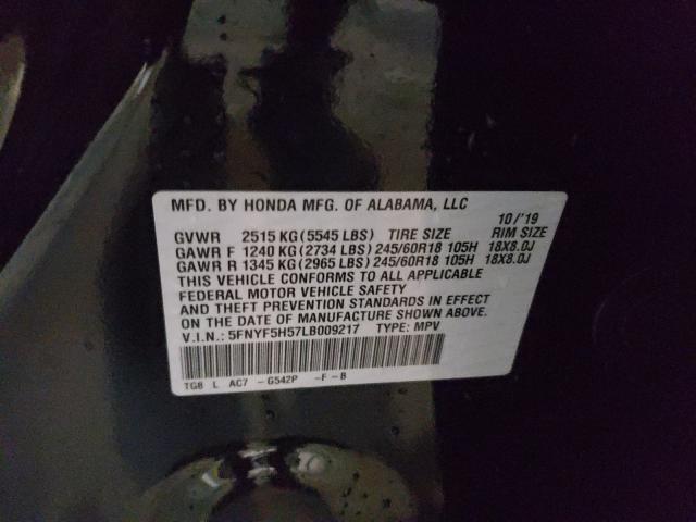 Photo 9 VIN: 5FNYF5H57LB009217 - HONDA PILOT EXL 