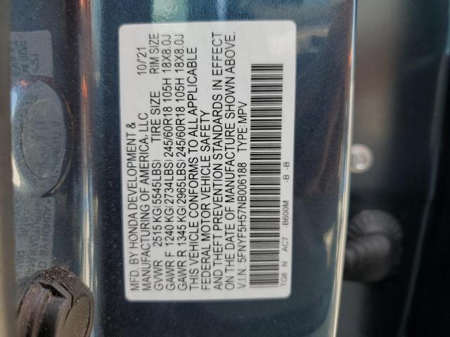 Photo 12 VIN: 5FNYF5H57NB006188 - HONDA PILOT 