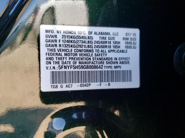 Photo 12 VIN: 5FNYF5H59GB008642 - HONDA PILOT EXL 