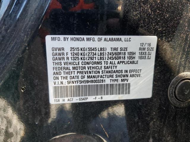 Photo 13 VIN: 5FNYF5H59HB003281 - HONDA PILOT EXL 