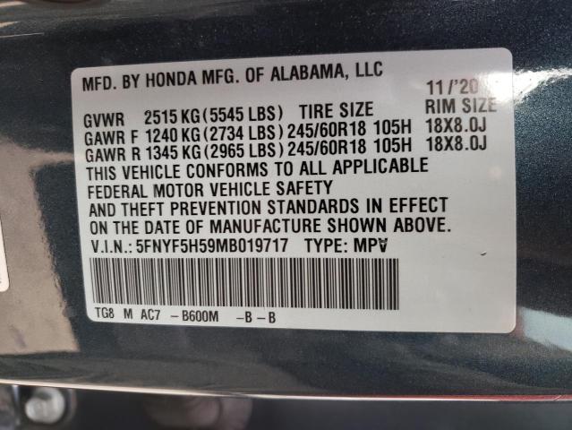 Photo 12 VIN: 5FNYF5H59MB019717 - HONDA PILOT 