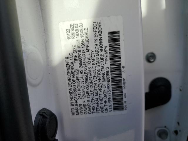 Photo 12 VIN: 5FNYF5H5XNB036673 - HONDA PILOT EXL 