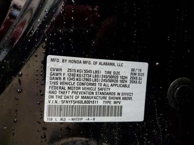 Photo 12 VIN: 5FNYF5H60LB001811 - HONDA PILOT 