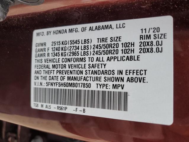 Photo 13 VIN: 5FNYF5H60MB017850 - HONDA PILOT 