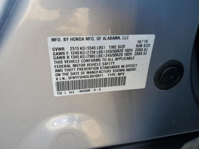 Photo 11 VIN: 5FNYF5H65LB010911 - HONDA PILOT 