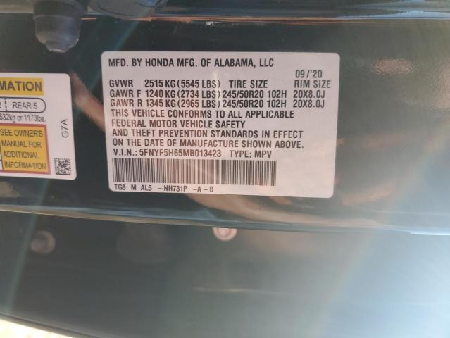 Photo 13 VIN: 5FNYF5H65MB013423 - HONDA PILOT TOUR 