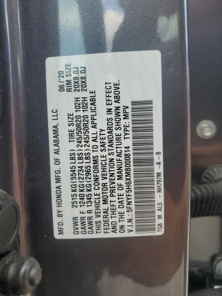 Photo 12 VIN: 5FNYF5H6XMB000814 - HONDA PILOT 