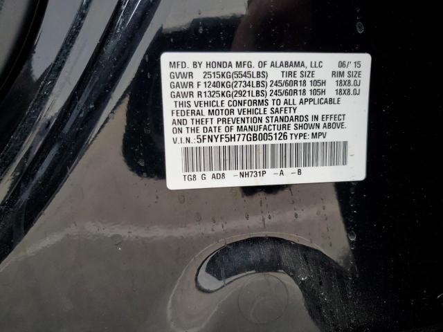 Photo 12 VIN: 5FNYF5H77GB005126 - HONDA PILOT 