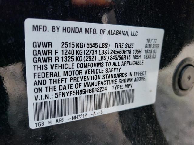 Photo 9 VIN: 5FNYF5H85HB042234 - HONDA PILOT EXL 