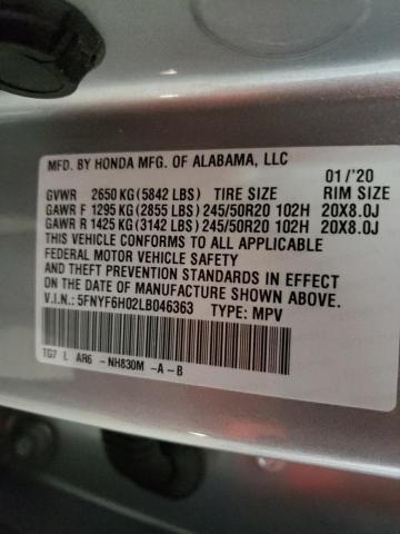 Photo 9 VIN: 5FNYF6H02LB046363 - HONDA PILOT ELIT 