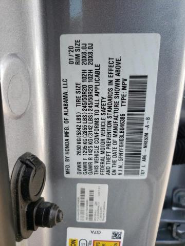 Photo 9 VIN: 5FNYF6H03LB046386 - HONDA PILOT ELIT 