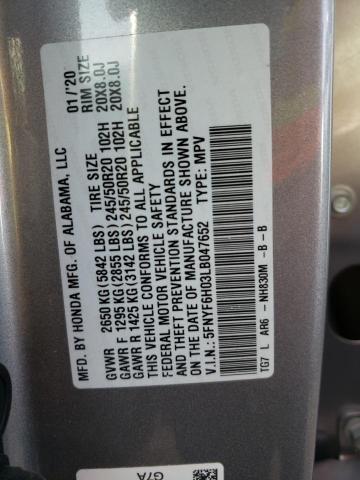 Photo 9 VIN: 5FNYF6H03LB047652 - HONDA PILOT ELIT 